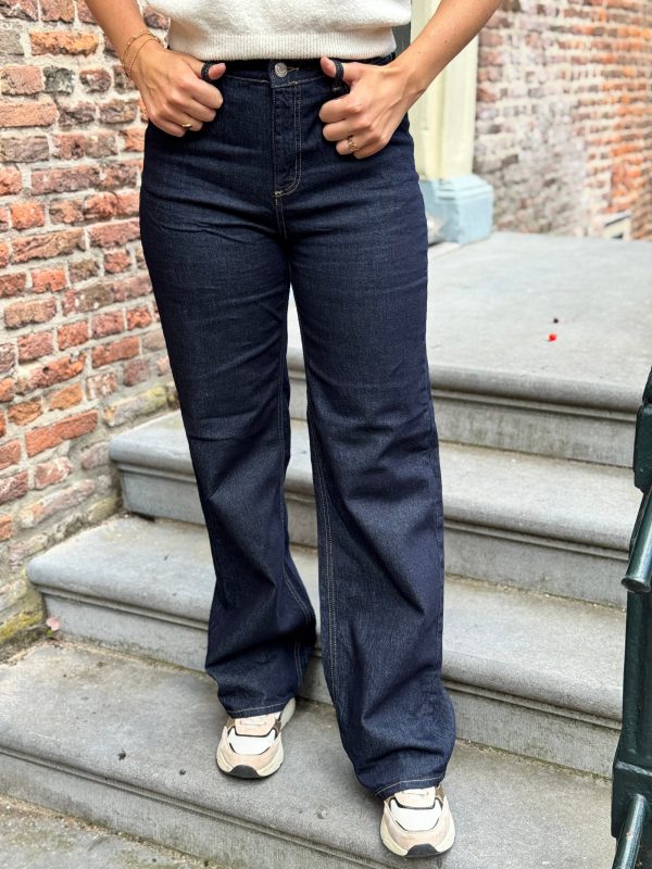 Wide jeans Tessa dark blue lengtemaat 32 - Afbeelding 9