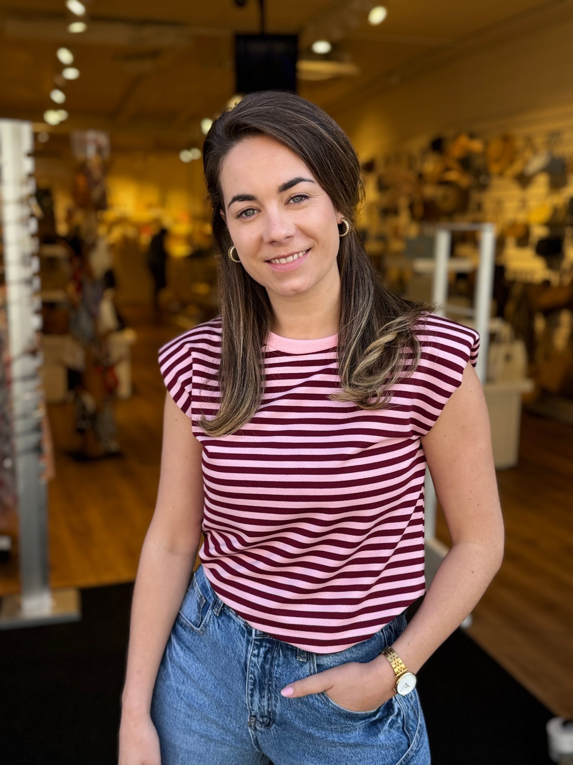 Top Fay roze/bordeaux