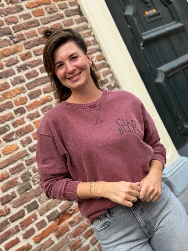 Sweater Ciao Bella washed bordeaux