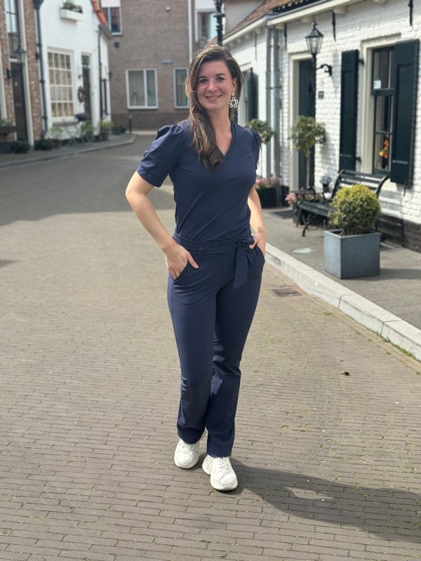 Travelstof broek Heidi flared dark blue - Afbeelding 2