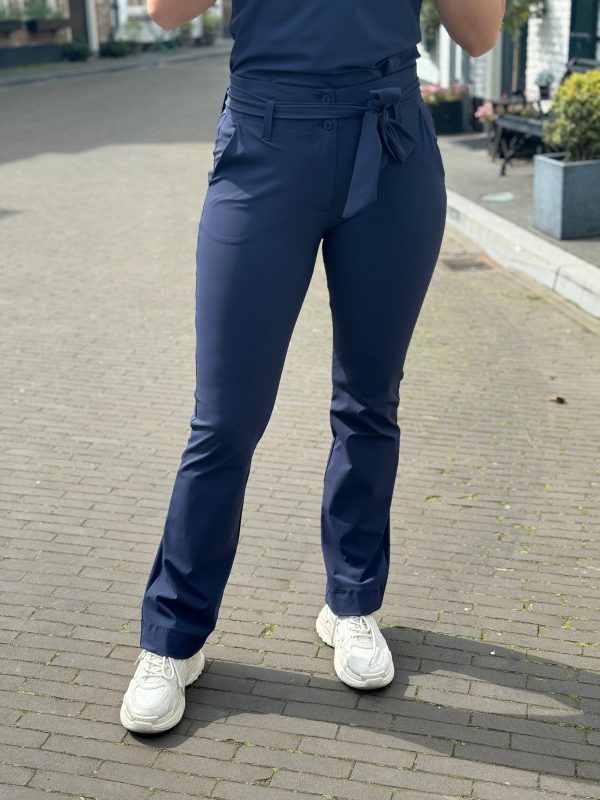 Travelstof broek Heidi flared dark blue - Afbeelding 3