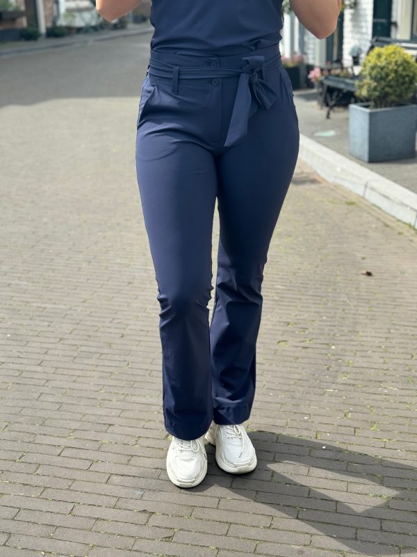 Travelstof broek Heidi flared dark blue