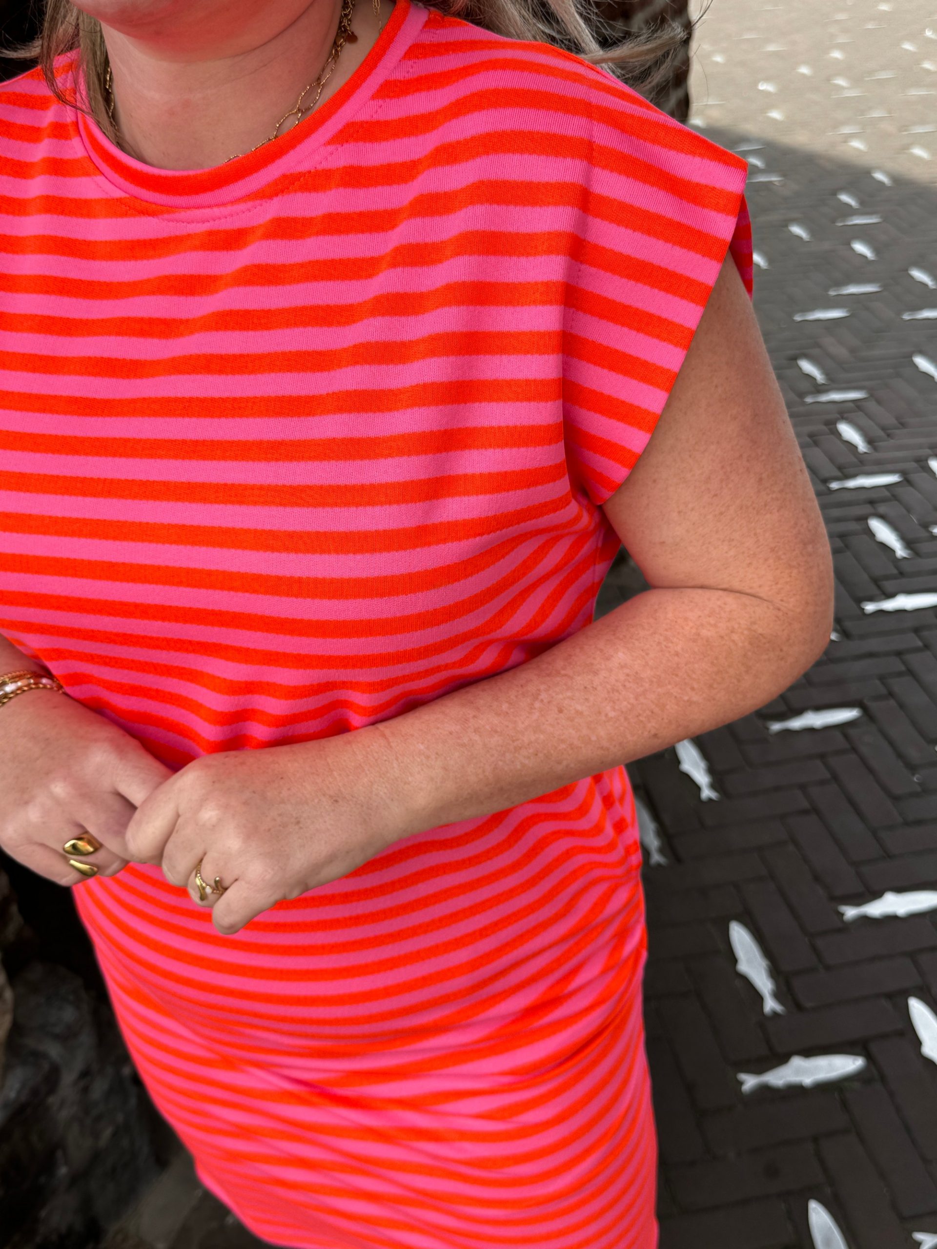 Jurkje Gitte oranje/roze - Afbeelding 4