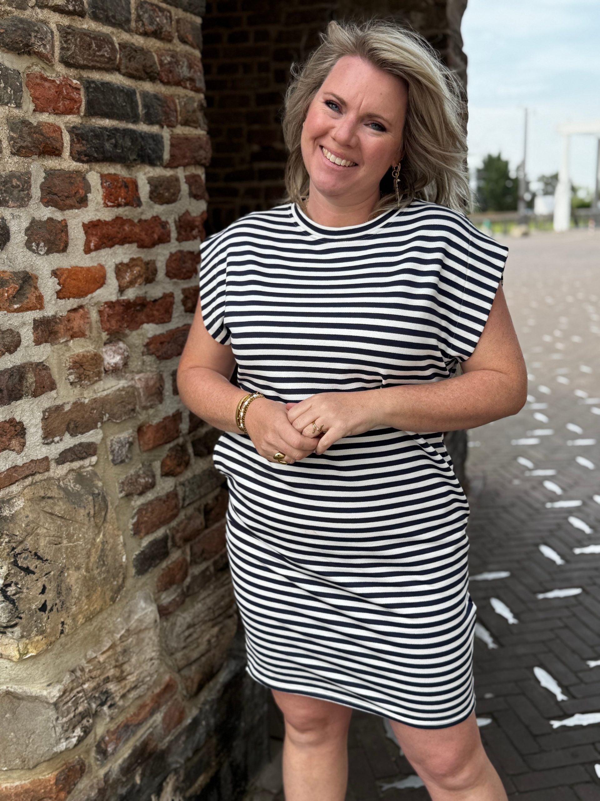 Jurkje Gitte navy/white - Afbeelding 4