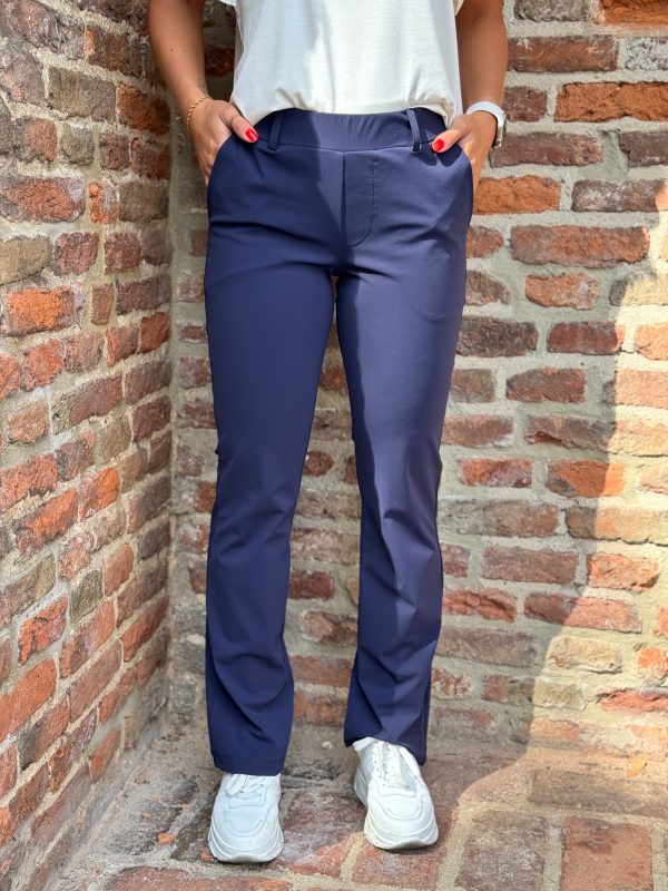 Broek Sanne navy travelstof - Afbeelding 2