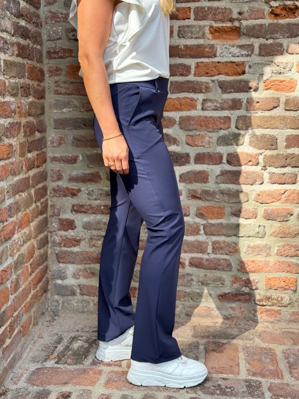 Broek Sanne navy travelstof - Afbeelding 3