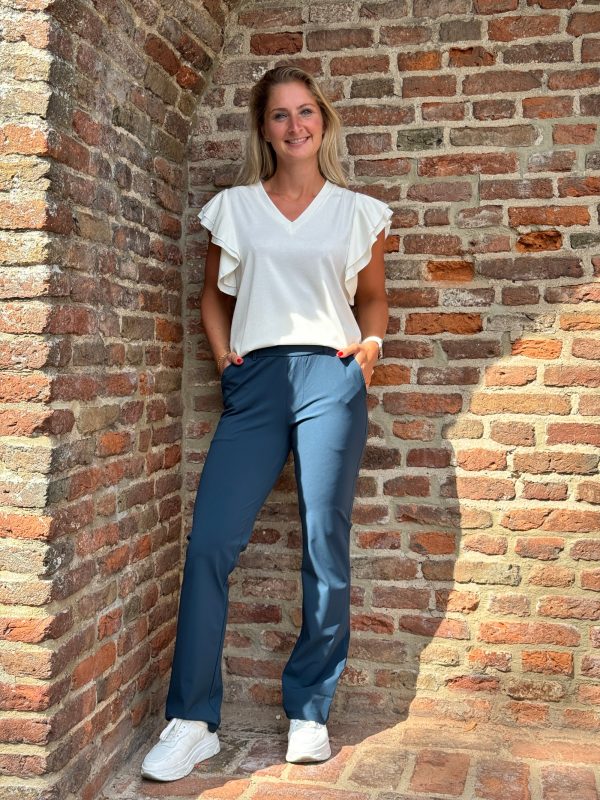 Broek Sanne shaded green travelstof - Afbeelding 6