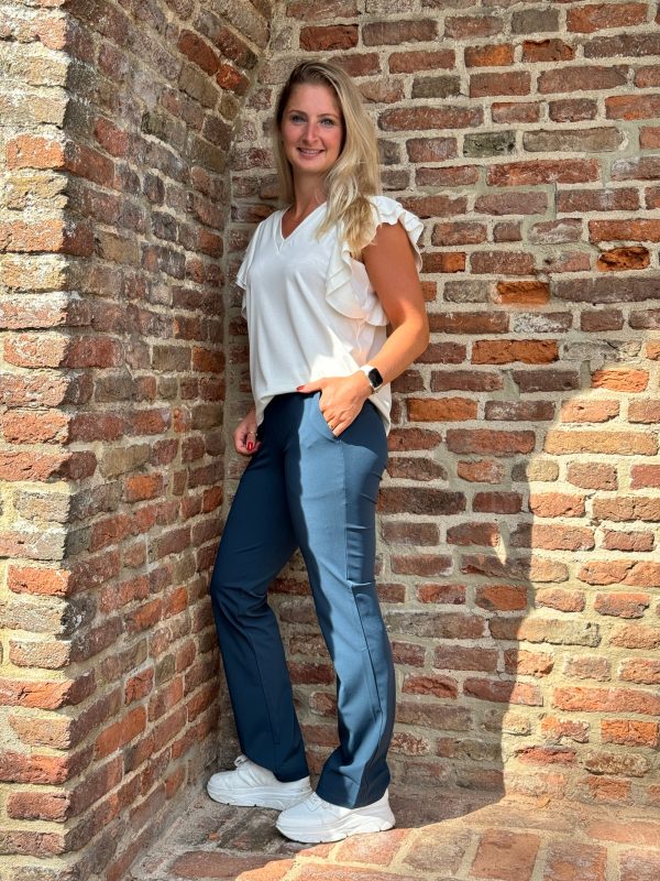 Broek Sanne shaded green travelstof - Afbeelding 5