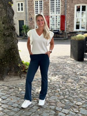 Broek Sanne shaded green travelstof