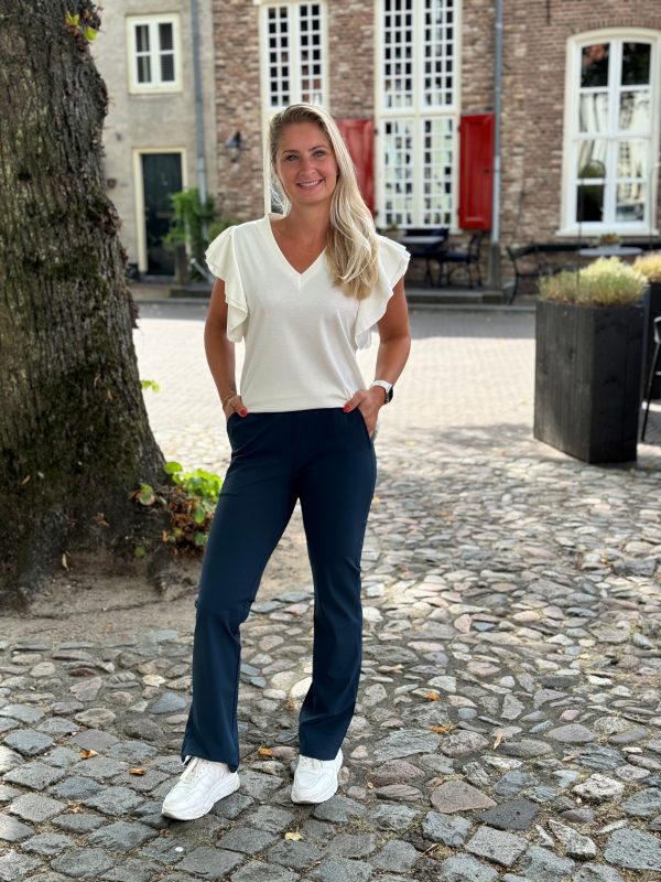 Broek Sanne shaded green travelstof