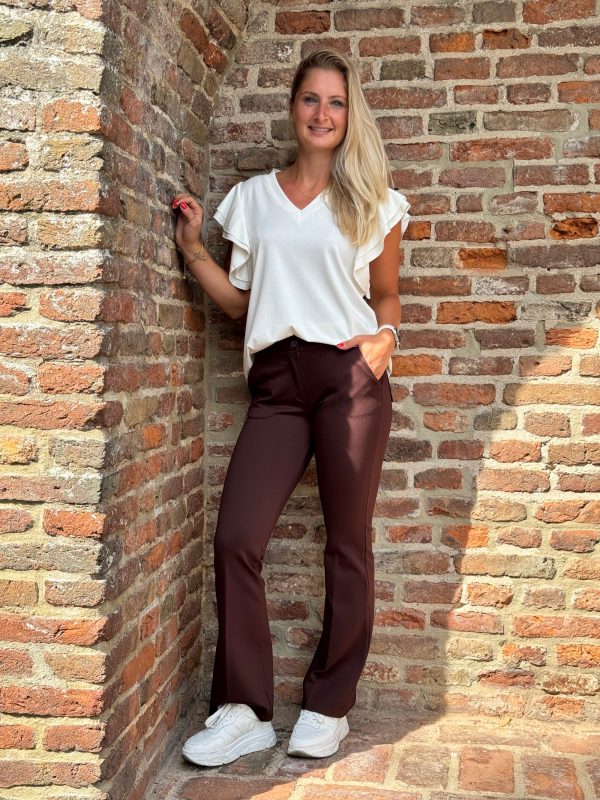Flared pantalon Bente choco