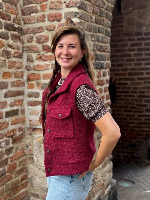 Gilet Emma bordeaux - Afbeelding 2