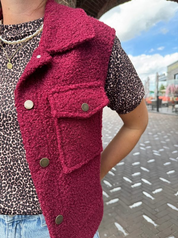 Gilet Emma bordeaux - Afbeelding 4