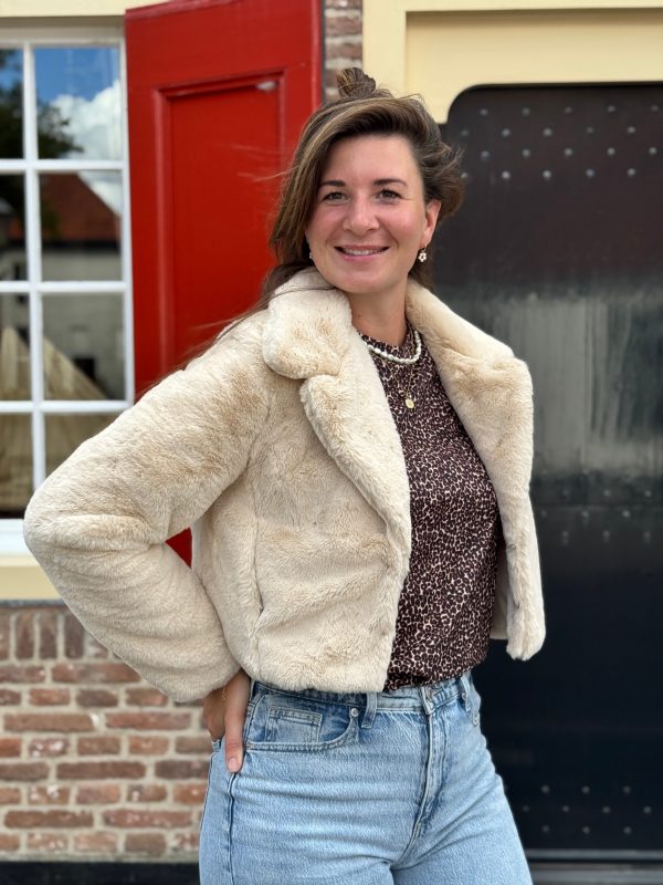 Fluffy jasje beige - Afbeelding 6
