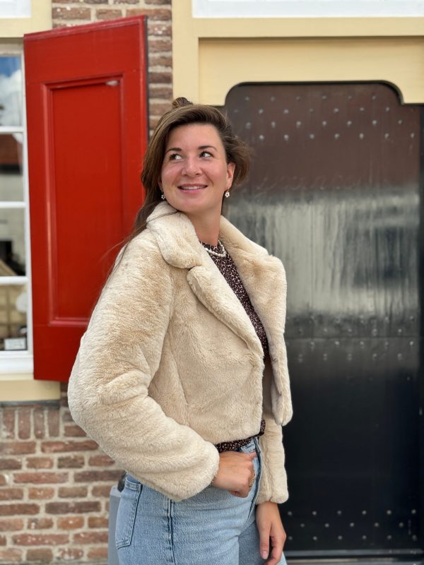 Fluffy jasje beige - Afbeelding 2
