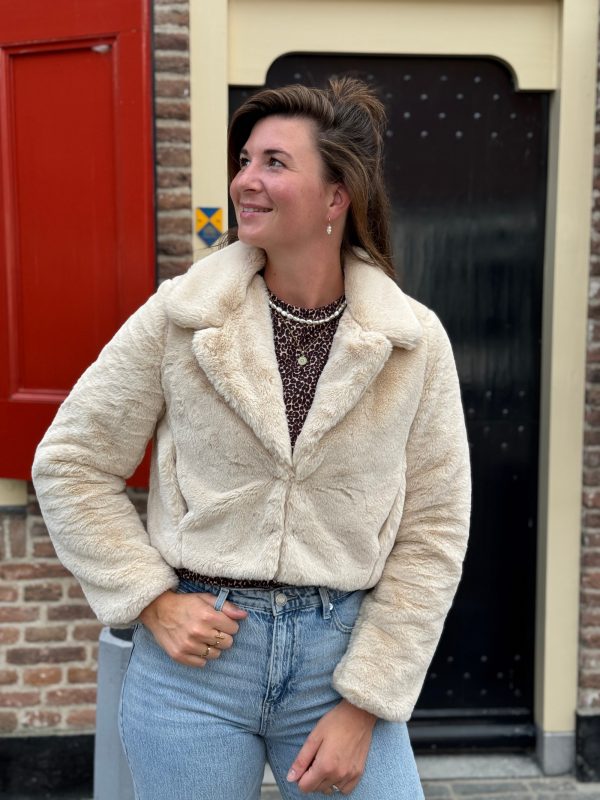 Fluffy jasje beige - Afbeelding 3