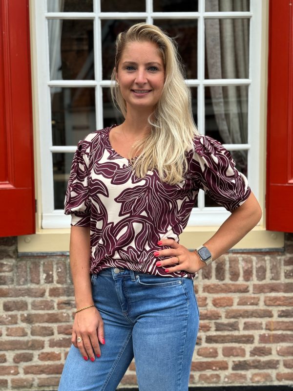 Shirtje Isabella bordeaux