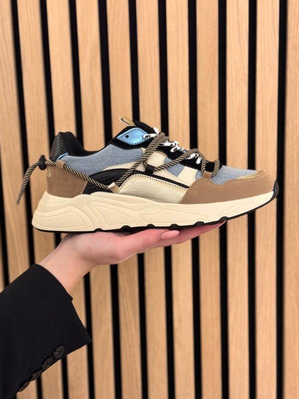 Sneakers denim with beige