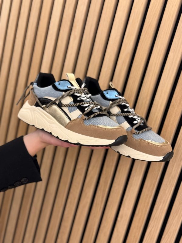 Sneakers denim with beige - Afbeelding 3
