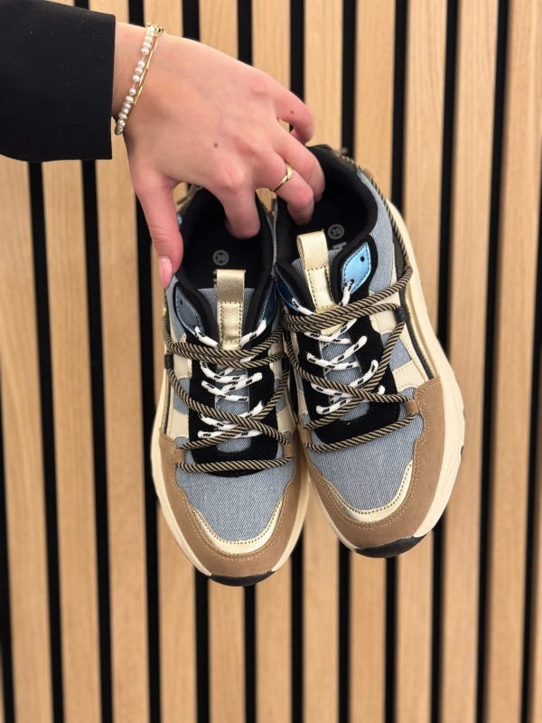Sneakers denim with beige - Afbeelding 4