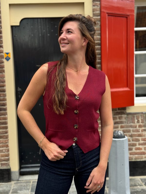 Gilet Ruth bordeaux - Afbeelding 2