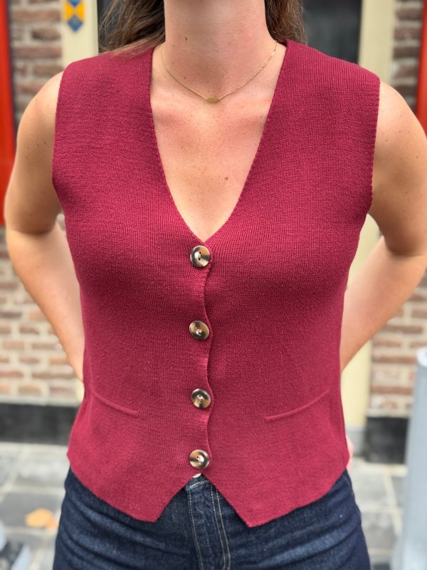 Gilet Ruth bordeaux - Afbeelding 5
