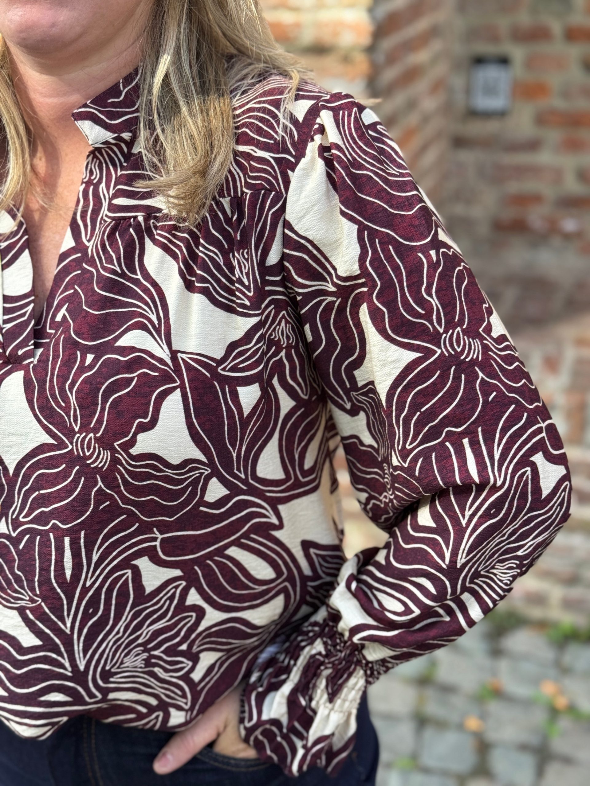 Blouse Mia bordeaux - Afbeelding 3