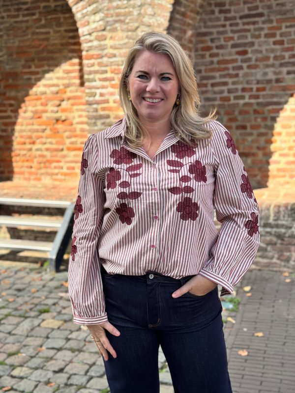 Blouse Fleur bordeaux - Afbeelding 2