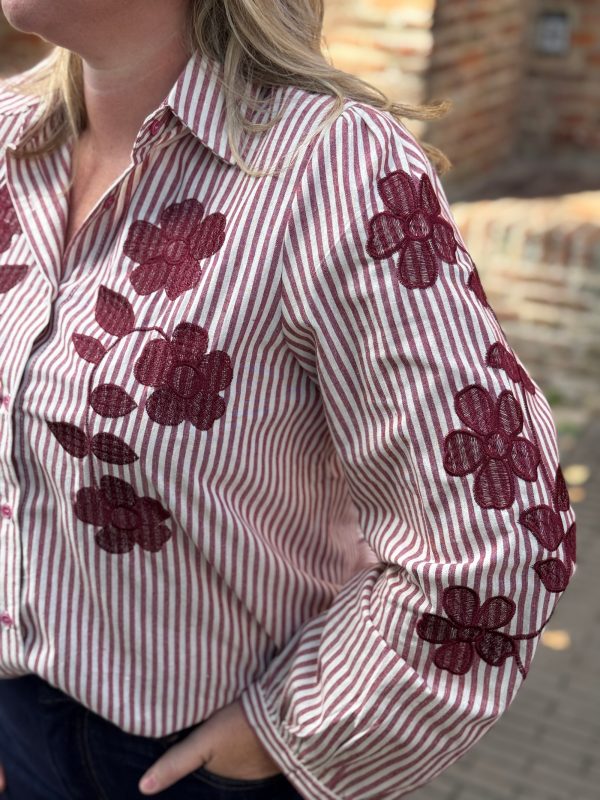 Blouse Fleur bordeaux - Afbeelding 3