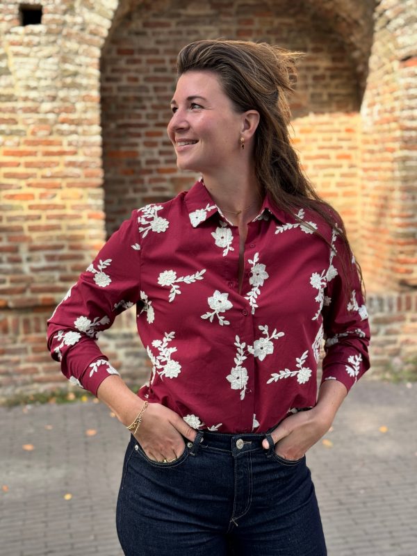 Blouse Iris bordeaux - Afbeelding 2