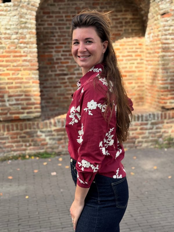 Blouse Iris bordeaux - Afbeelding 3