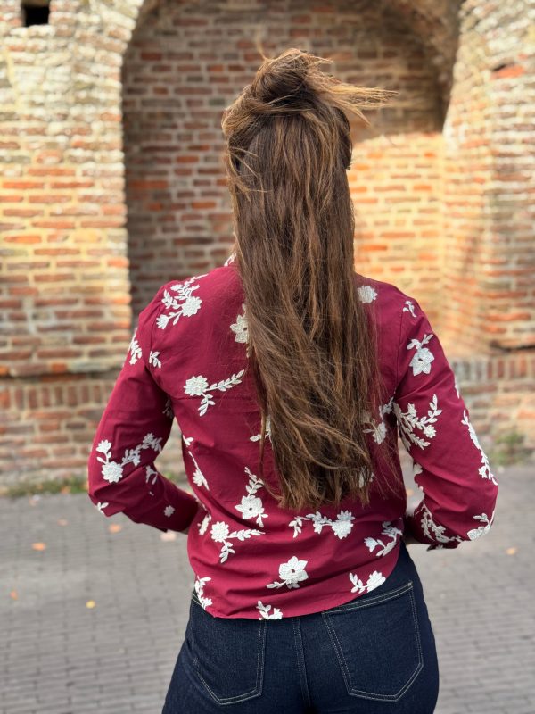 Blouse Iris bordeaux - Afbeelding 4