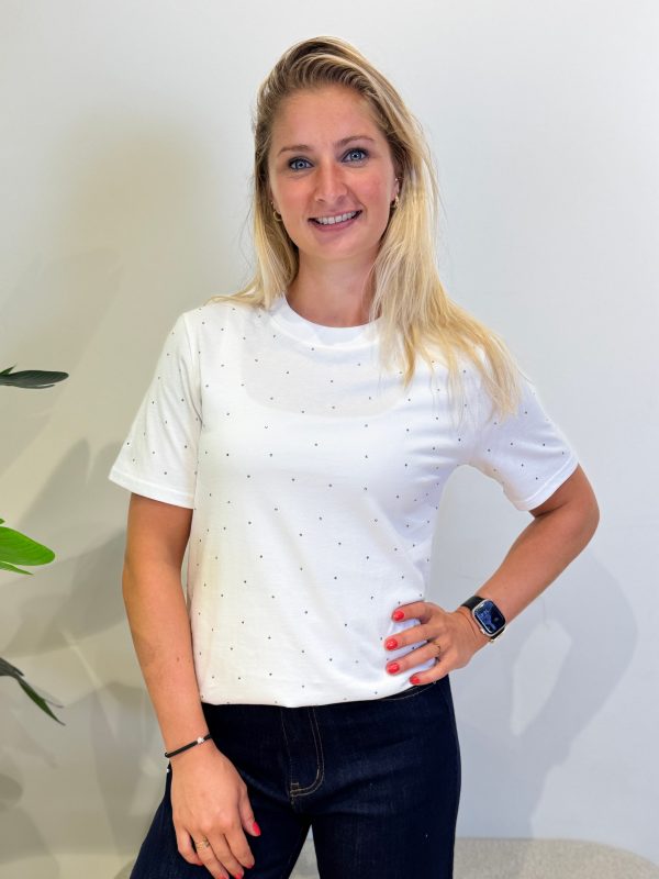 Shirtje Monja white/studs - Afbeelding 3