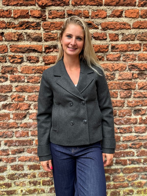 Jas Freja dark grey melange - Afbeelding 2