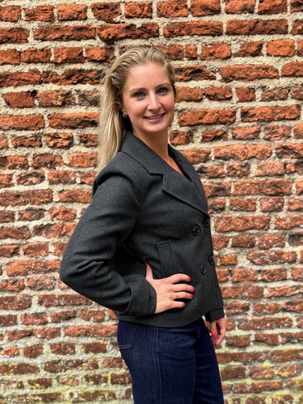 Jas Freja dark grey melange - Afbeelding 4