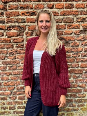 Gebreid vestje Lindsay bordeaux