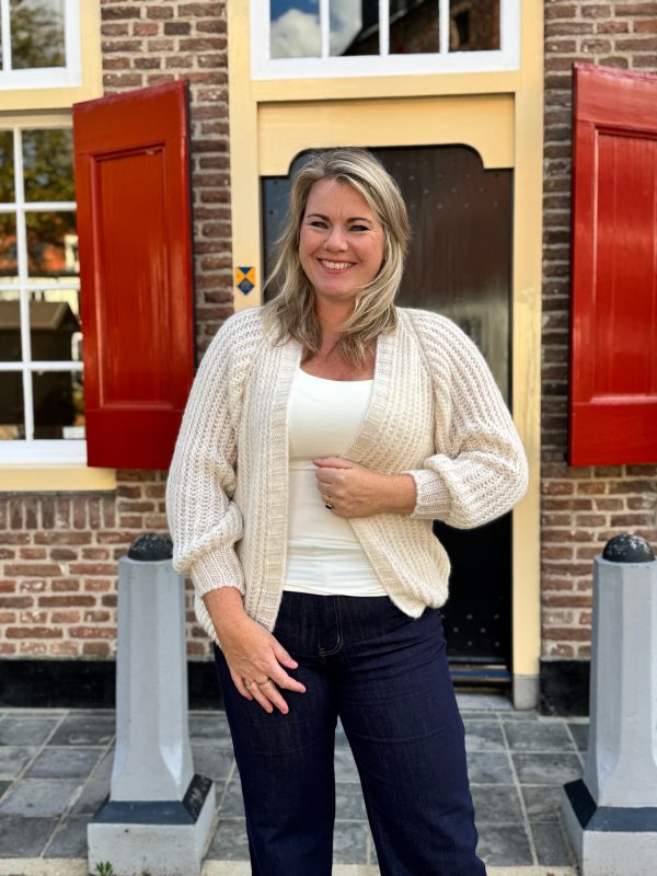 Gebreid vestje Lindsay beige - Afbeelding 2