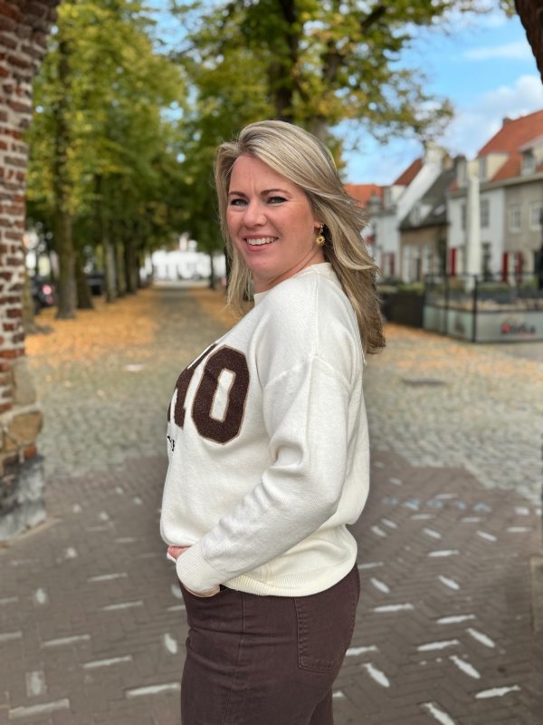 Trui Soho beige met choco - Afbeelding 4