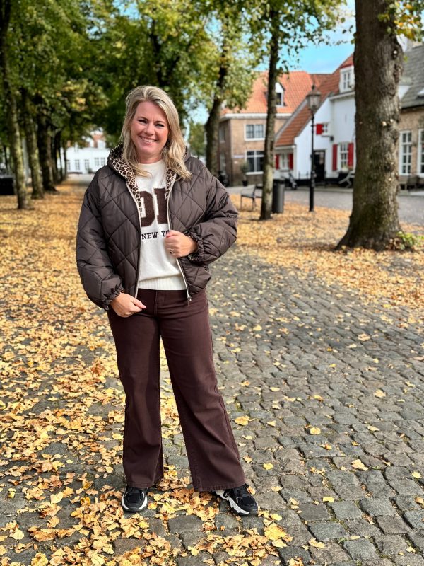 Dubbelzijdig jasje Myrthe choco - Afbeelding 3
