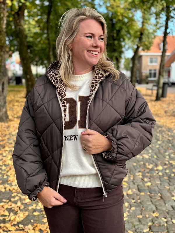 Dubbelzijdig jasje Myrthe choco - Afbeelding 5