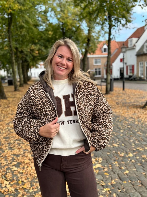 Dubbelzijdig jasje Myrthe choco - Afbeelding 2