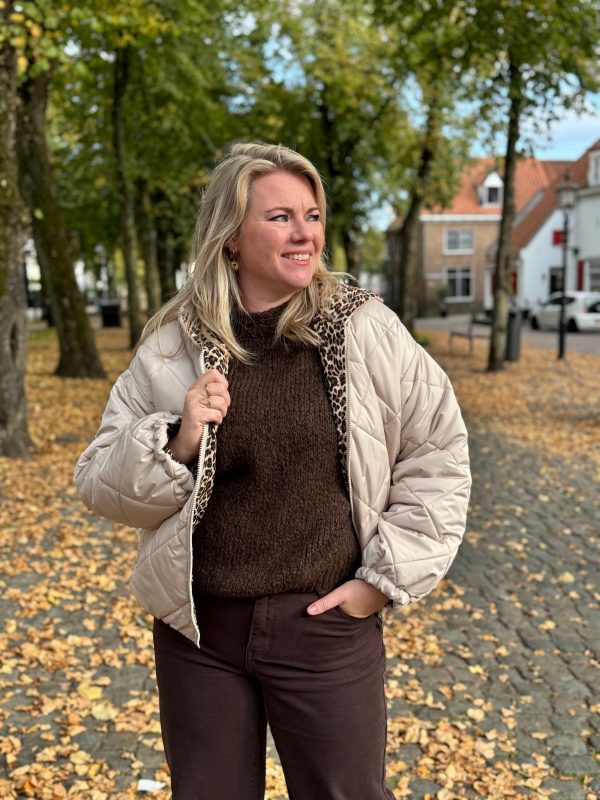 Dubbelzijdig jasje Myrthe beige - Afbeelding 5