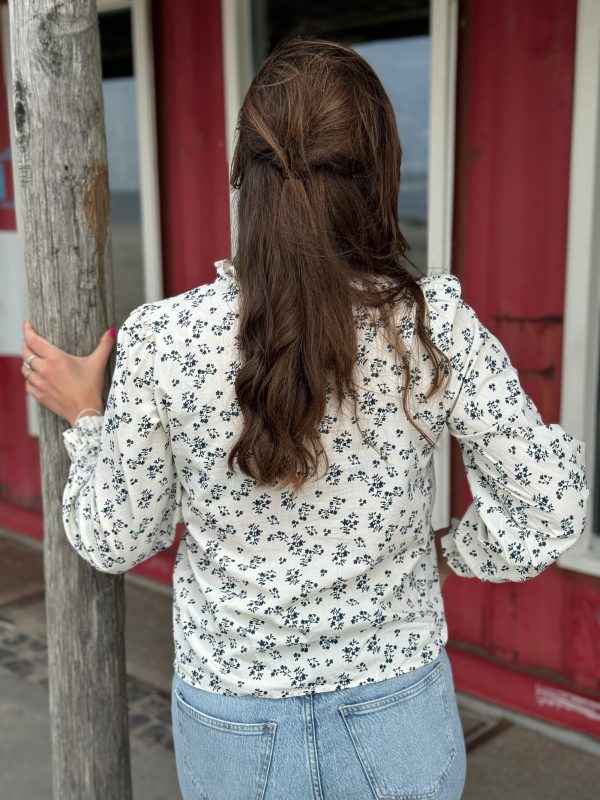 Blouse Lana wit/blauw - Afbeelding 4
