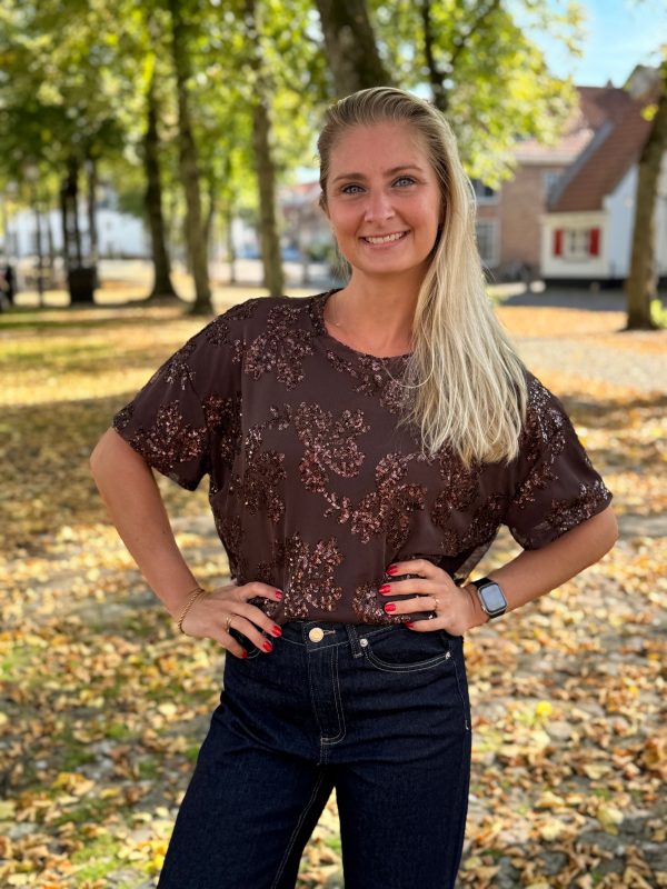 Shirtje Lorena choco - Afbeelding 2