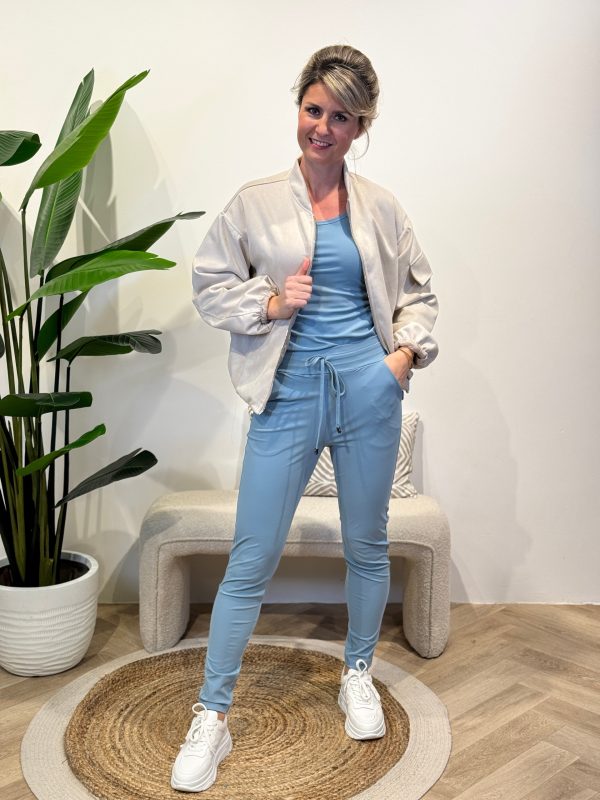 Travelstof broek Maaike smoke blue - Afbeelding 3