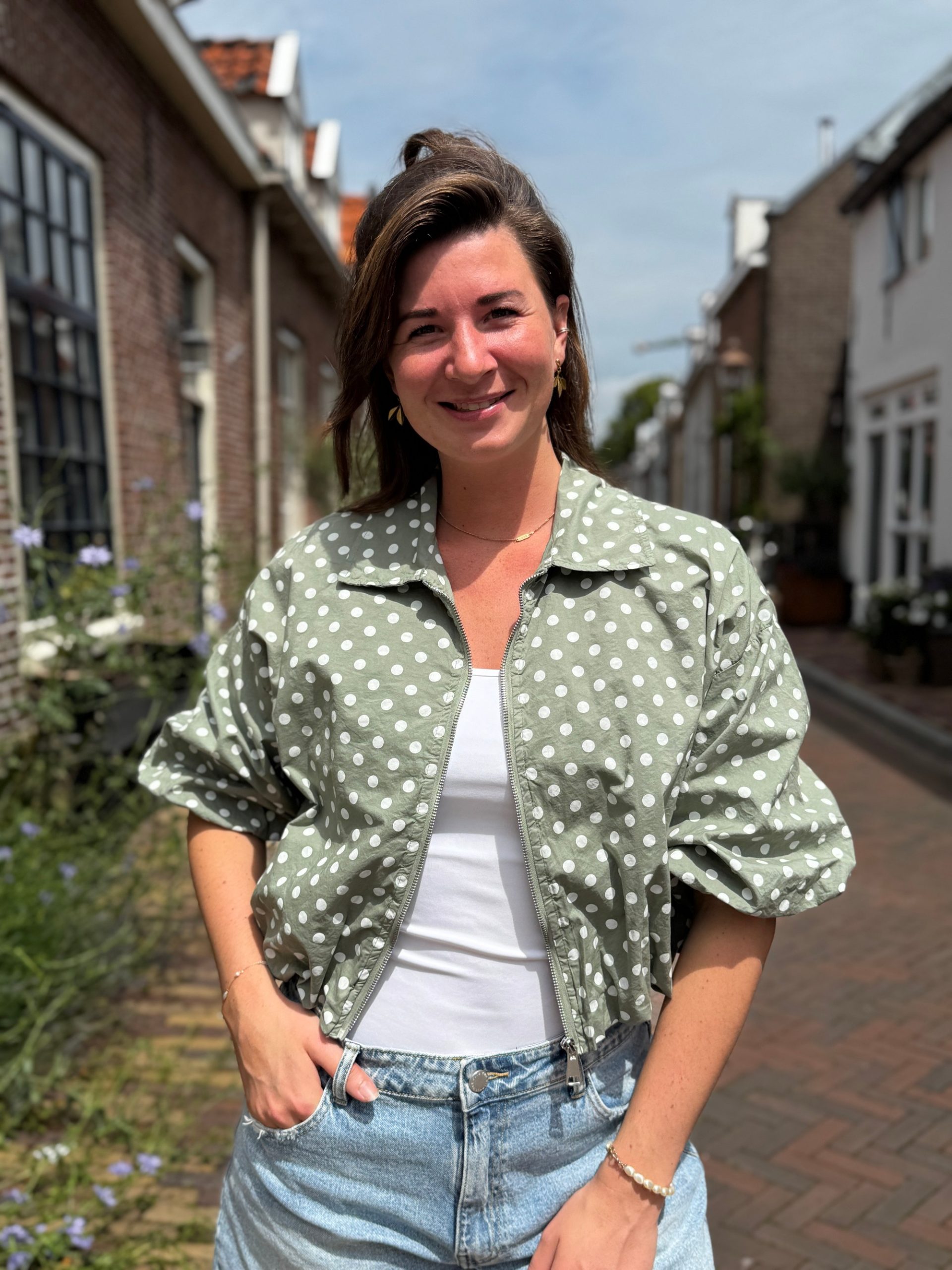 Jasje dots olive green - Afbeelding 5