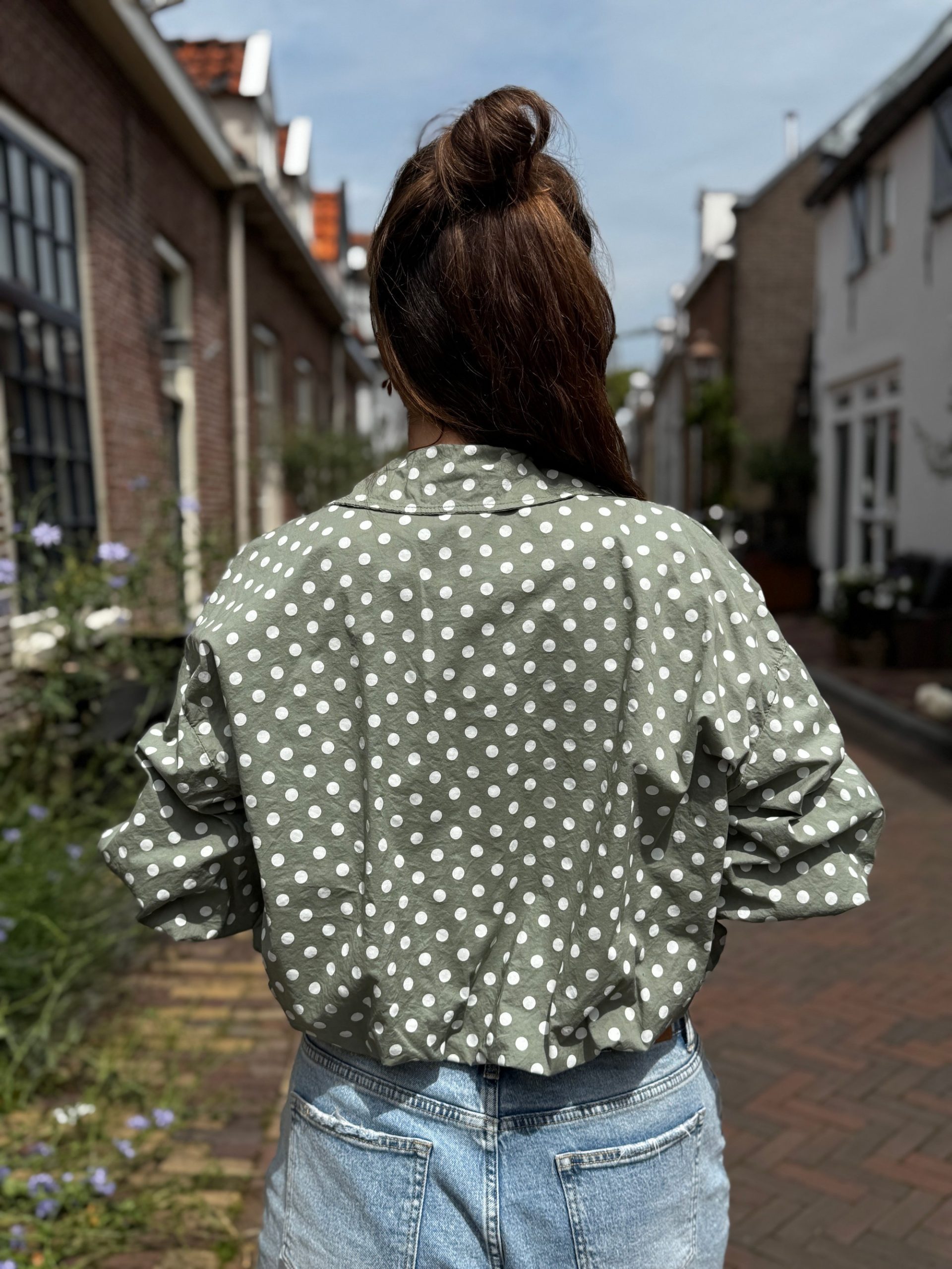 Jasje dots olive green - Afbeelding 3