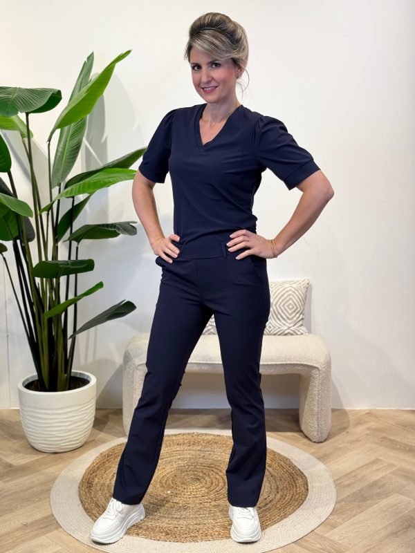 Broek Sanne navy travelstof - Afbeelding 5