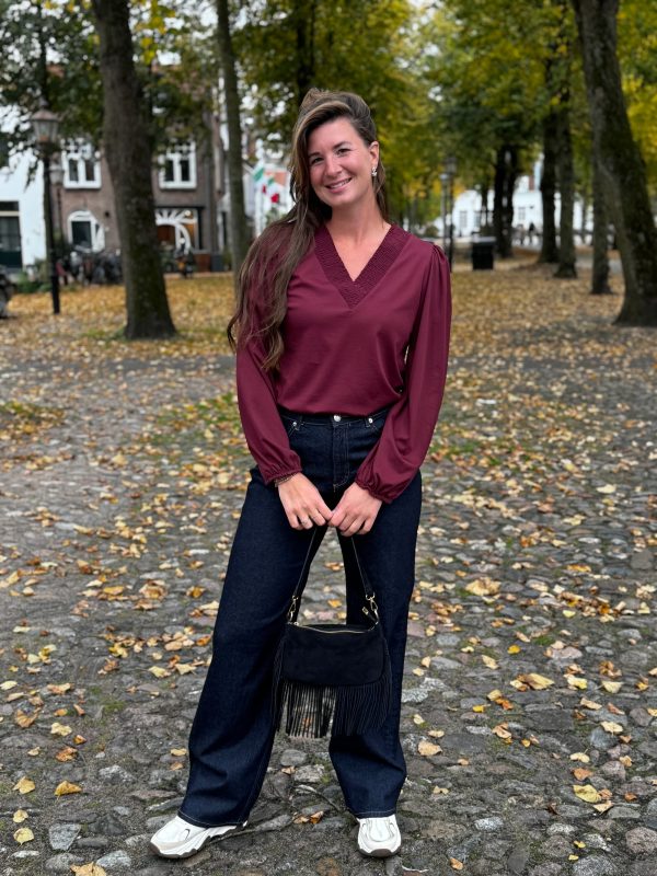 Blouse Guusje bordeaux - Afbeelding 3
