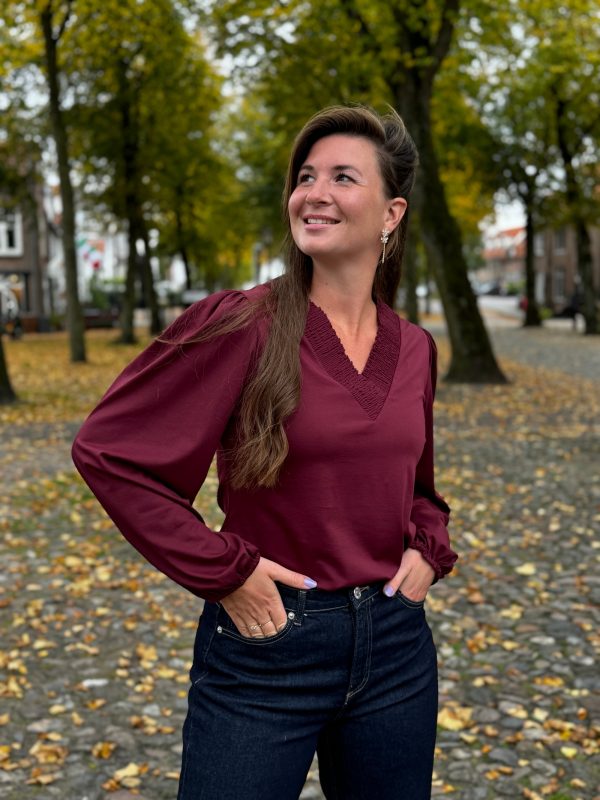 Blouse Guusje bordeaux - Afbeelding 2